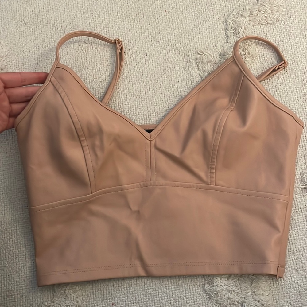 Aqua Leather Corset Top
